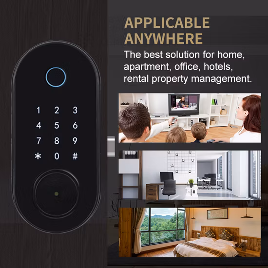 스마트 지문 인식 도어 잠금 장치, 양방향 핸들이 있는 열쇠 없는 출입 도어 잠금 장치, 6 in 1 터치스크린 키패드 디지털